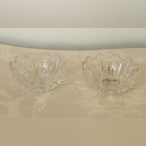 Vintage Crystal Zajecar Yugoslavia 24% Lead Crystal Bowls Set of 2